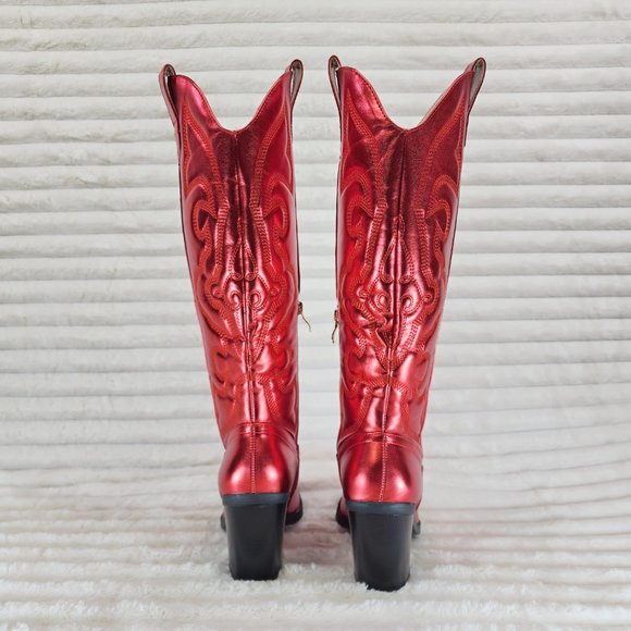 Berness Metallic Red Western Boots - Picture 10 of 16